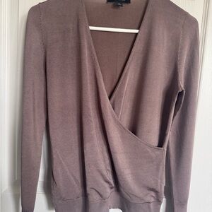 Ann Taylor Brown V-Neck Sweater Soft Knit